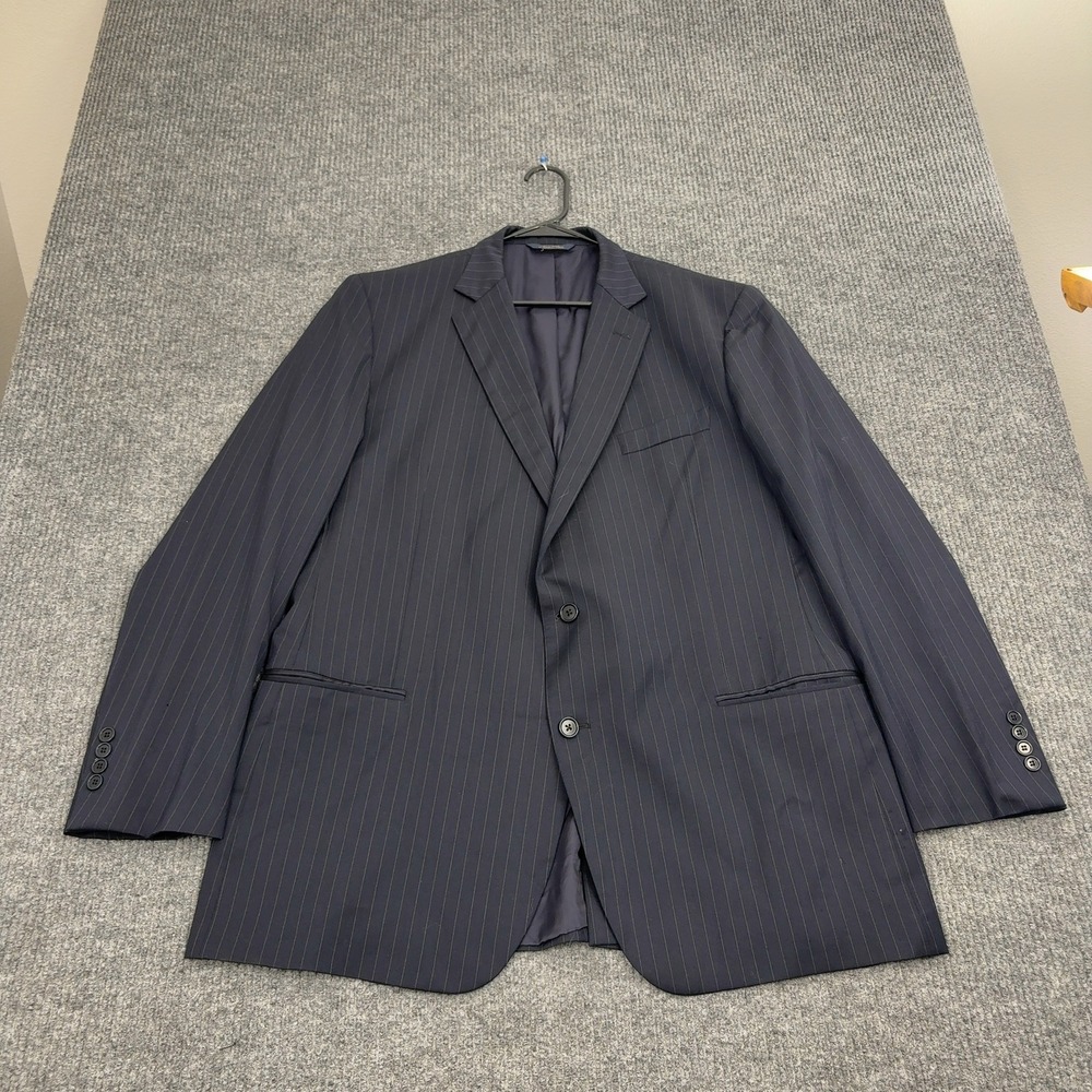 Brooks Brothers Blazer Mens 48 Navy Blue Wool Pinstripe 1818 Fitzgerald Formal‎